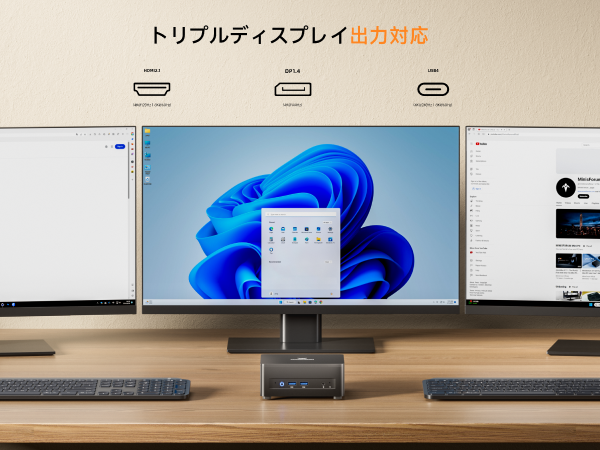 HDMI2.1 |DP1.4|USB4 4K@60Hz トリプルディスプレイ出力