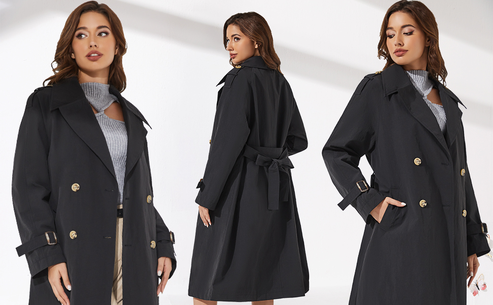 ジャケット・アウター ato DOUBLE BREASTED BELTED COAT Men's Double Breasted Belted Trench Coat