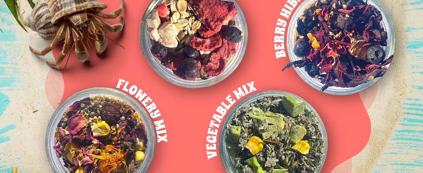 fruit-based hermit crab mix made with real bananas and berries