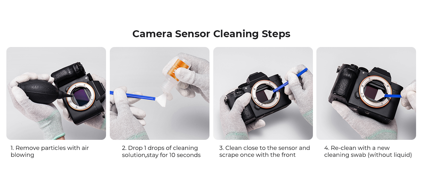 K&F Concept 16mm APSC Sensor Cleaning Swab*10 + 20ml Sensor Cleaner