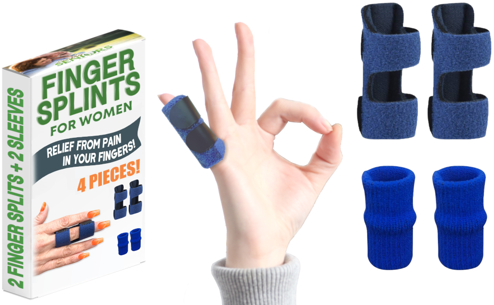 Finger Splint For Seniors & Women 8 Pieces Set of 4