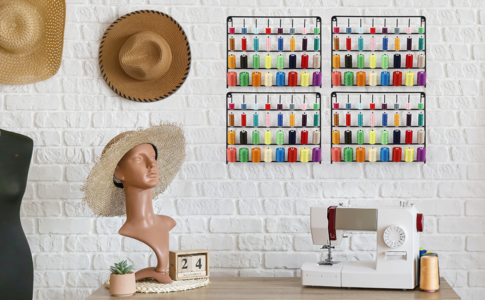4 Pack Sewing & Embroidery Thread Rack WallMounted Thread
