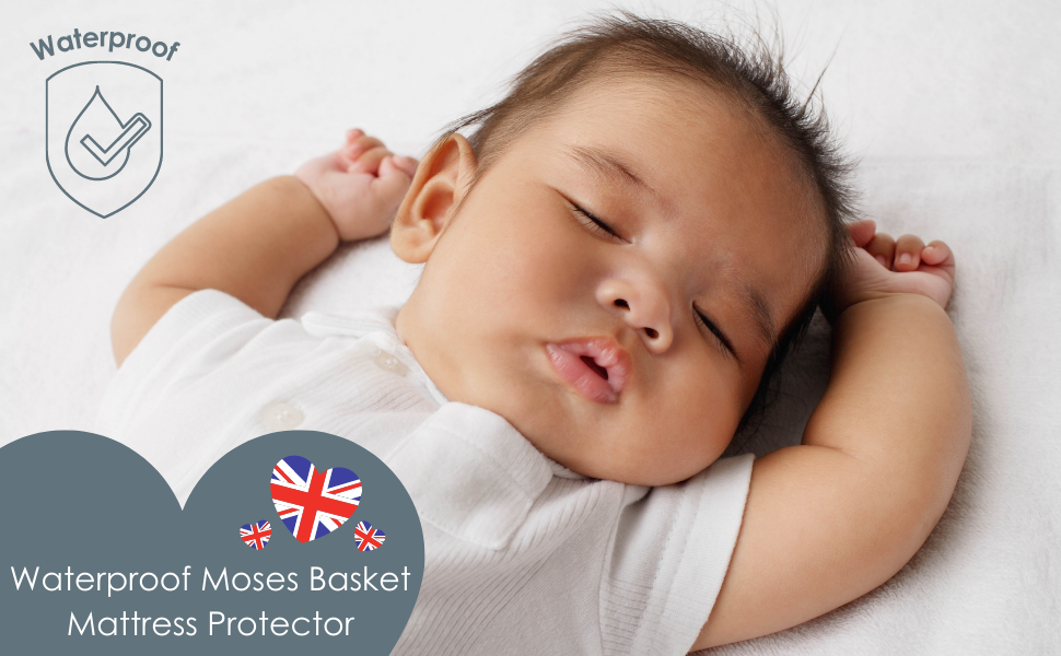 Clair de Lune Waterproof Wicker Moses Basket Mattress Protector Universal fit for Wicker