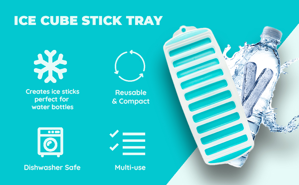 Jacent Resusable Silicone and Plastic Water Bottle Ice Cube