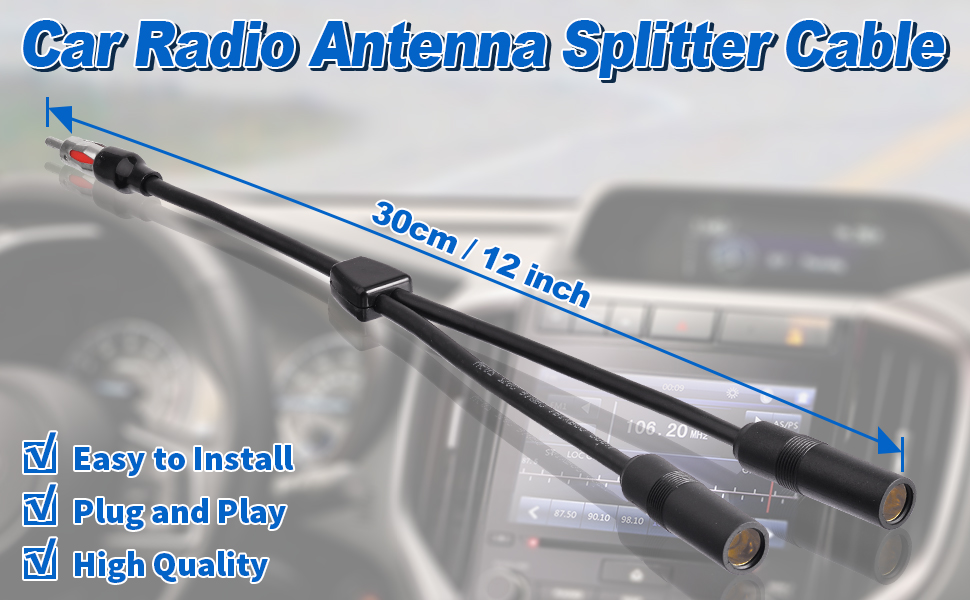 Bingfu Car Antenna Splitter Car FM AM Radio Antenna Adapter