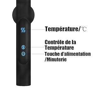 Sèche-Serviettes Électrique, Pivotant à 180 ° Porte-Serviettes Chauffant, Chauffe-Serviettes électrique Mural Avec Thermostat(45-70℃) Minuterie, Écran LED, 660x420cm, 80W, Noir 17 989595