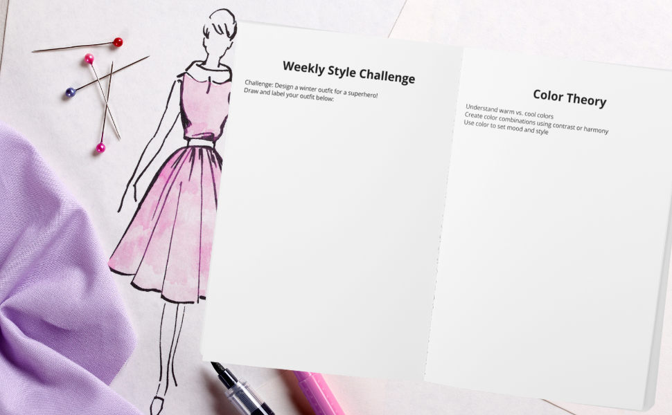 fashion journal with drawings