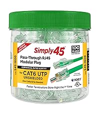 uniです Amazon.com: Simply45 Unshielded Pass-Through RJ45 Modular