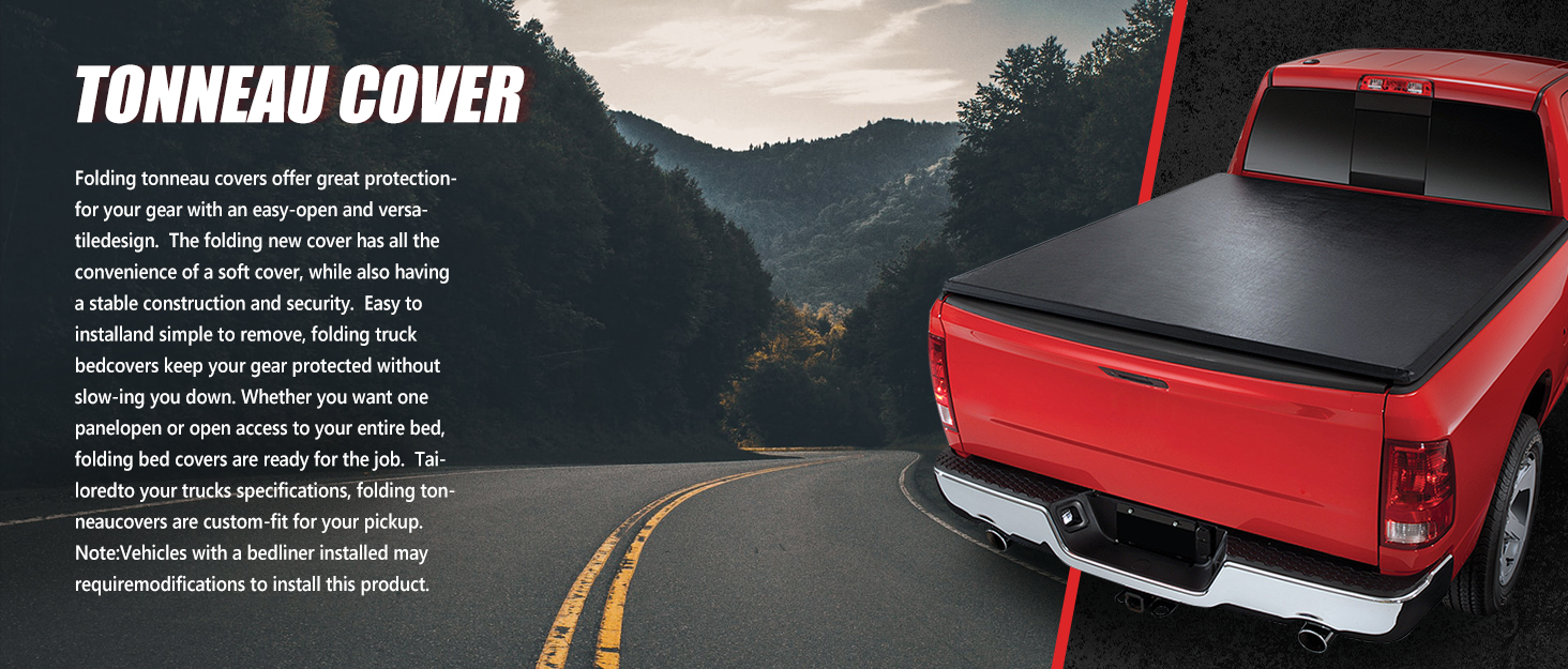 DNA MOTORING New Upgrade Truck Bed Top Hard Solid TriFold