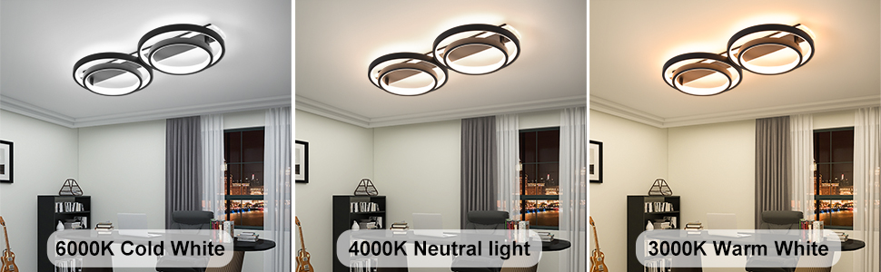 LED Deckenlampe,Dimmbar Deckenleuchte Mit Fernbedienung APP,Einstellbar Ringform Wohnzimmerlampe