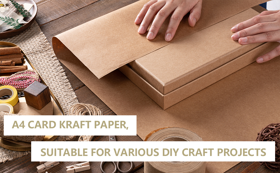 DAKFOOK 100 Sheets A4 Kraft Paper, 300gsm Brown Cardstock, Thick Card Stock for DIY Craft, Art Projects, Scrapbooking, Printing, Card Making 9