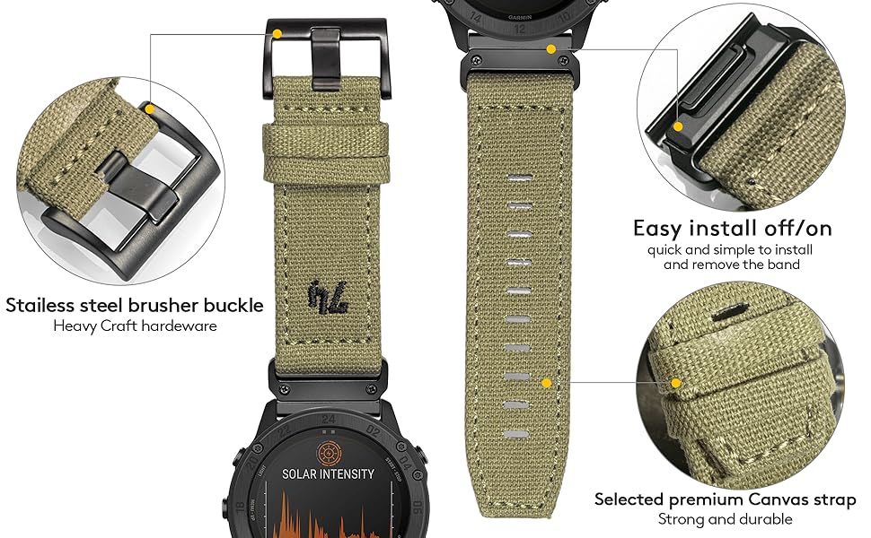 Torbollo Garmin Belt Canvas Garmin Band