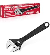 6-Inch Adjustable Wrench, Black Oxide Finish Wide Jaw Spanner with Inch/Metric Scale, Premium Dro...