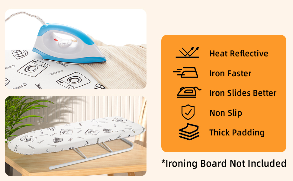 Seiritex Table Top Ironing Board Cover 12 x 32 inch, 3