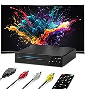 Compact DVD Player, HDMI DVD Players for TV with USB Input, All Region Free Disc Player, Support ...
