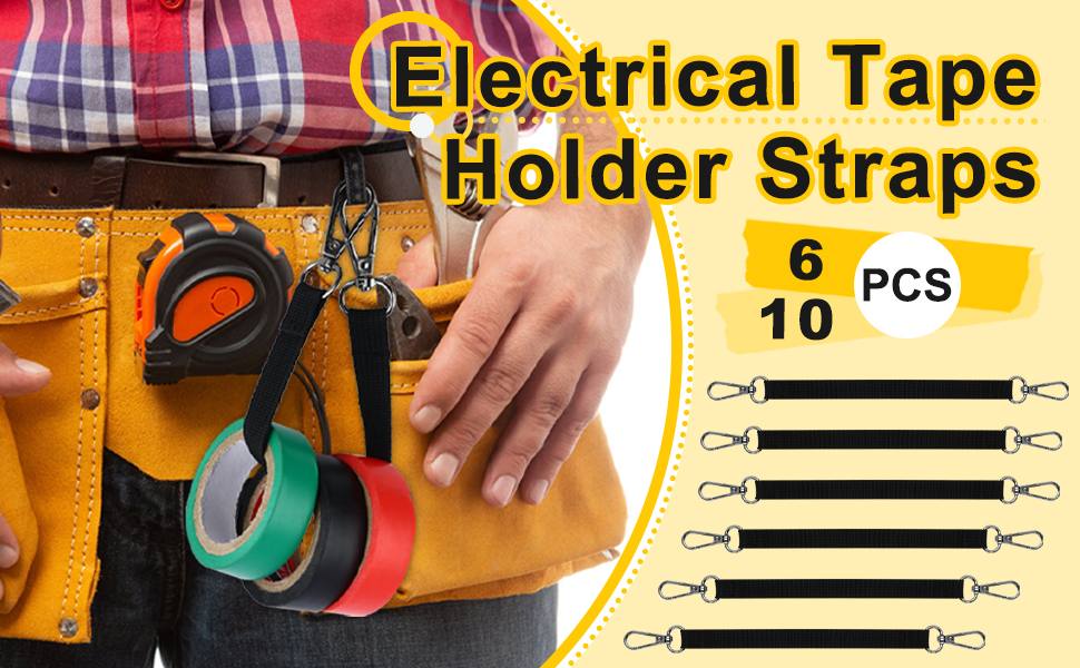 Electrical Tape Holder,Bnesi 10 Pcs Polyester Tape Measure Holder Chain