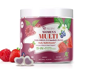 Womens Multivitamin Gummies  with Prebiotics, Omega-3, Inositol, CoQ10, Vitamins