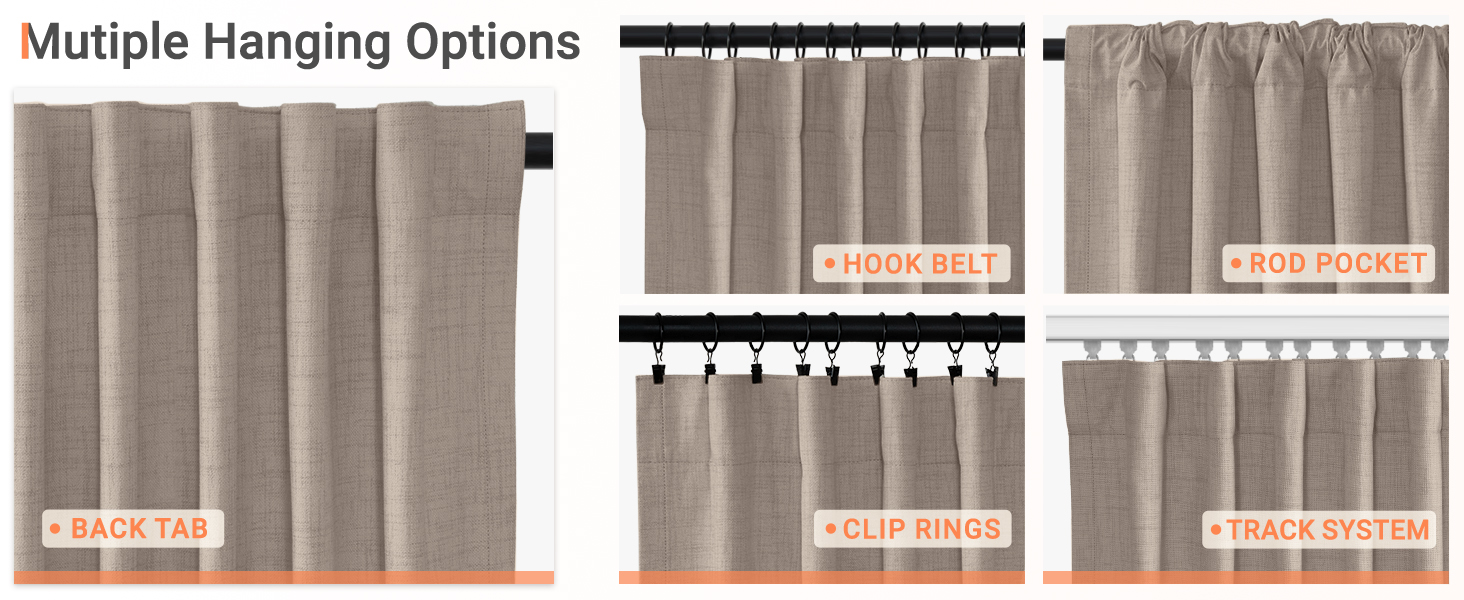 Muti Hanging Options of Blackout Curtains