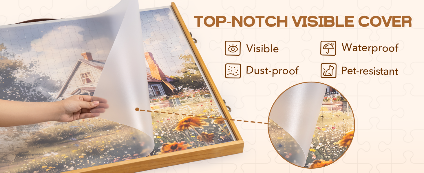 ROBOTIME Wooden Puzzle Board, 1500 Piece Rotating Jigsaw