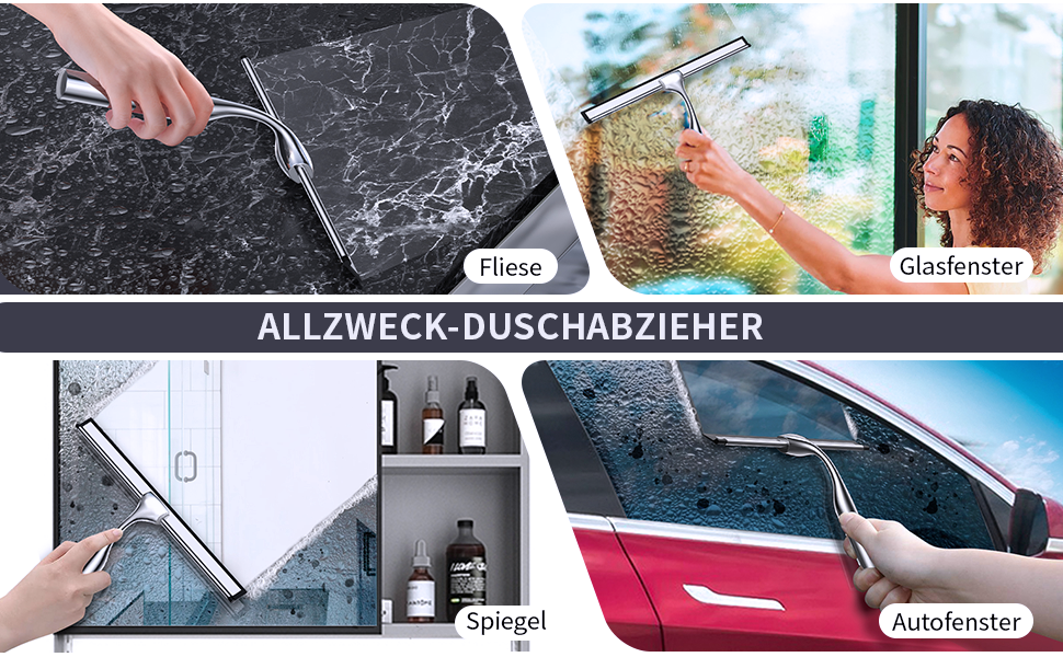 10inch Stainless Steel Shower Squeegee for Glass Doors