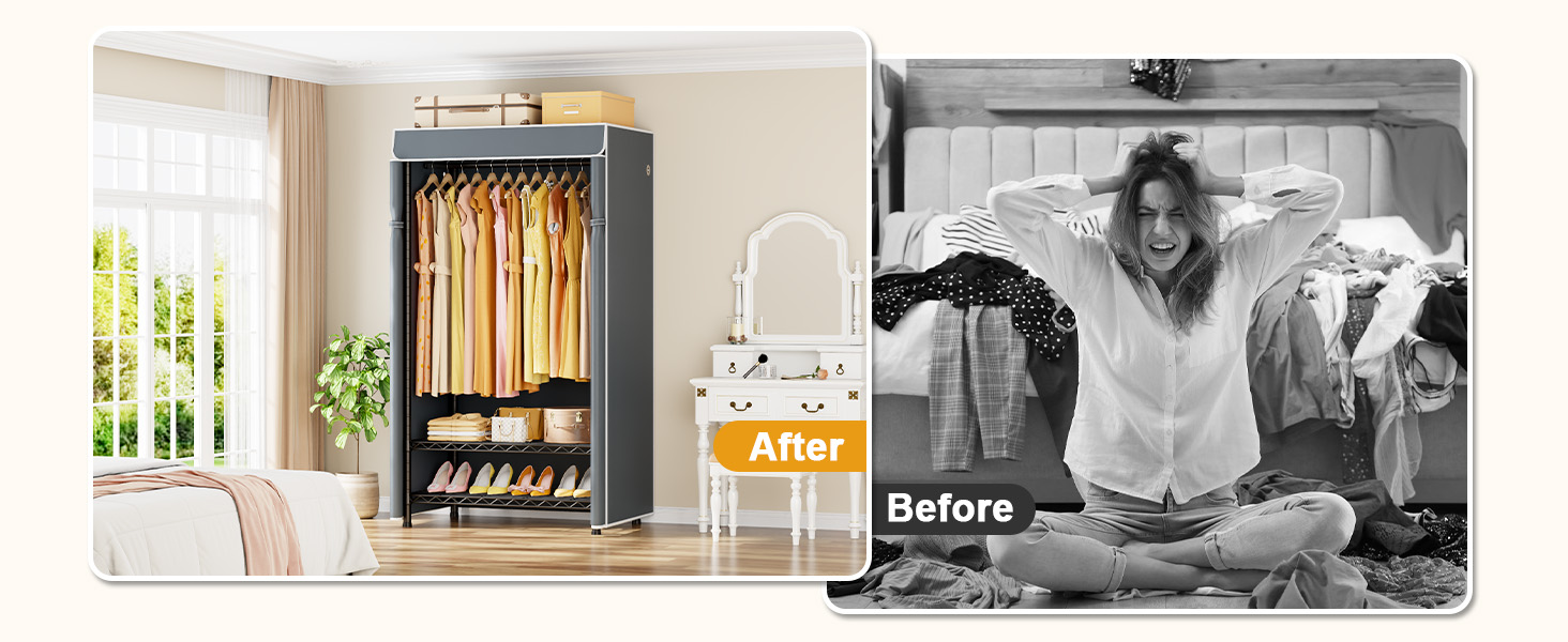 clothing racks for hanging clothes with cover