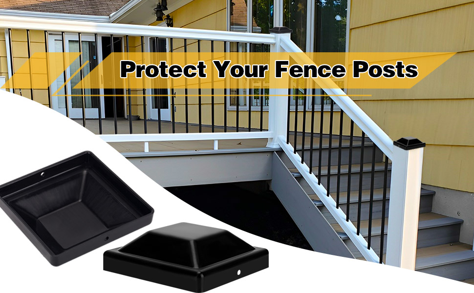 COLASKYTEE 32 Pack 4x4 Post Caps (35/8"), Fence Post Caps 4x4 with 64