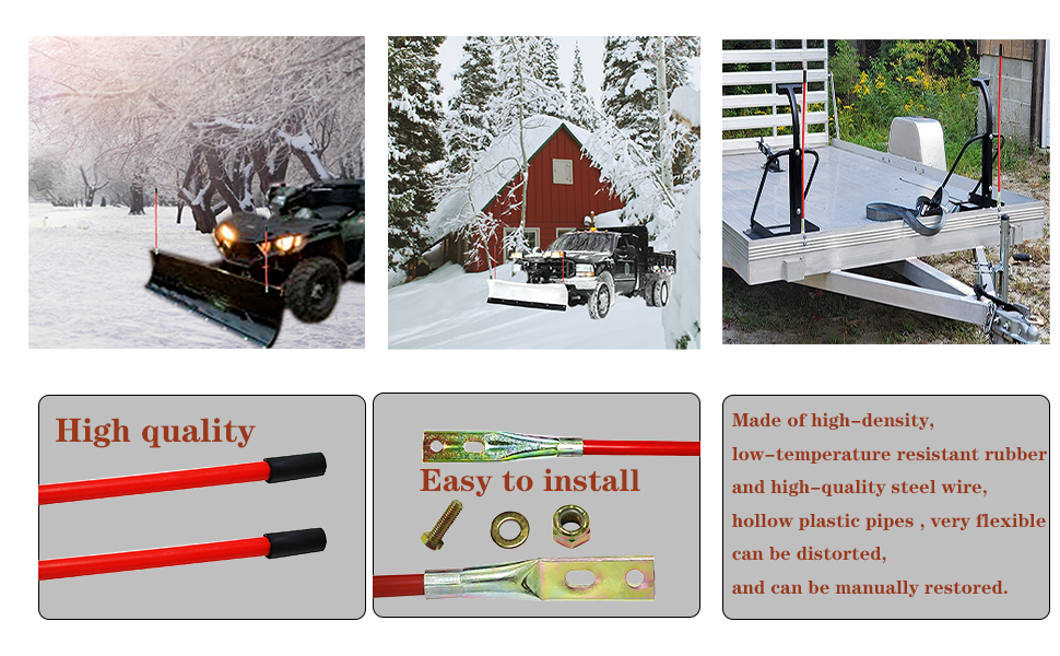 SEASAIL Snow Plow Blade Guides 27'' Extended Markers with