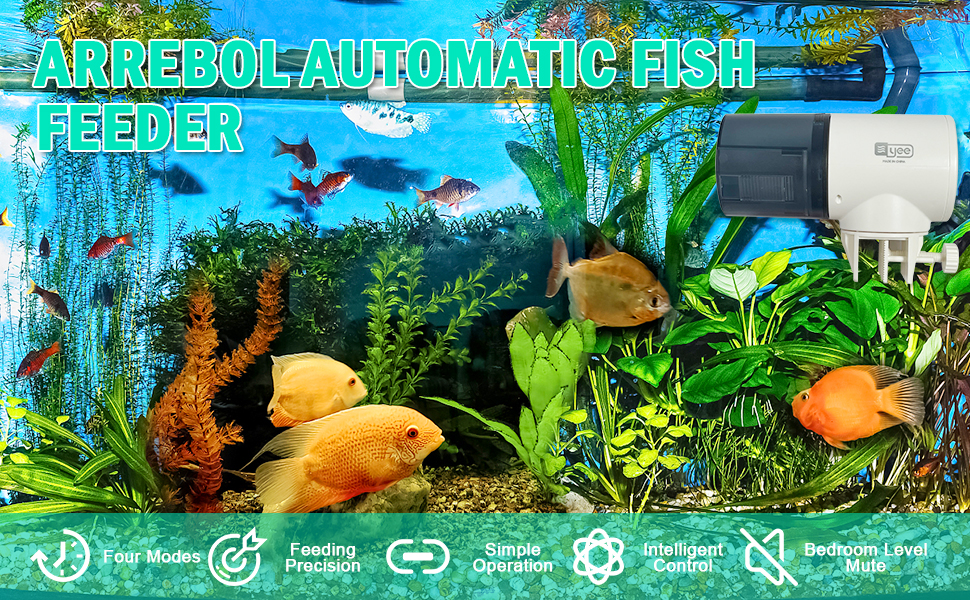 Arrebol Automatic Fish Feeder Timer Fish Feeder/Turtle Feeder for