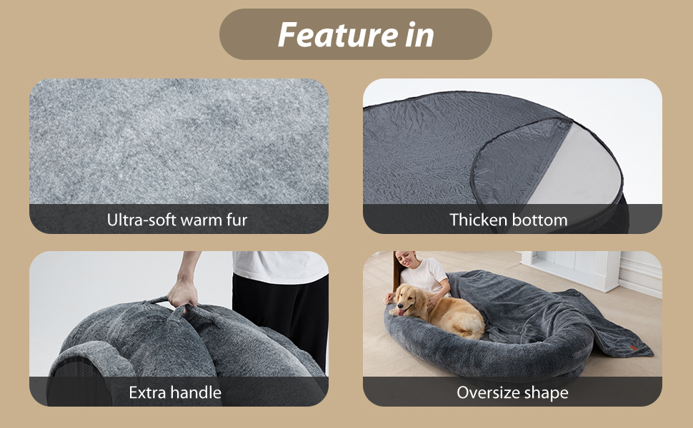 Fragess Large Bean Bag Bed for Humans BeanBag Dog Bed HumanSized Large Dog Bed for Adults, Pets
