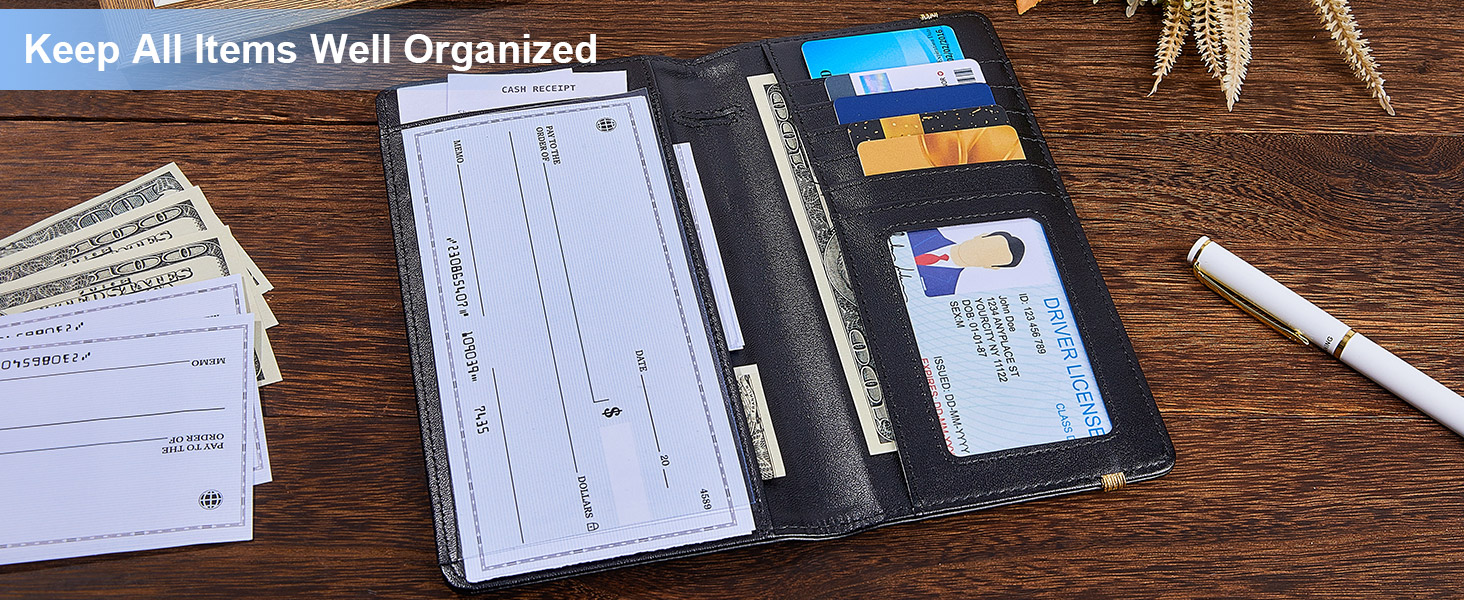MHJY Checkbook Covers for Personal Checkbook, RFID Blocking