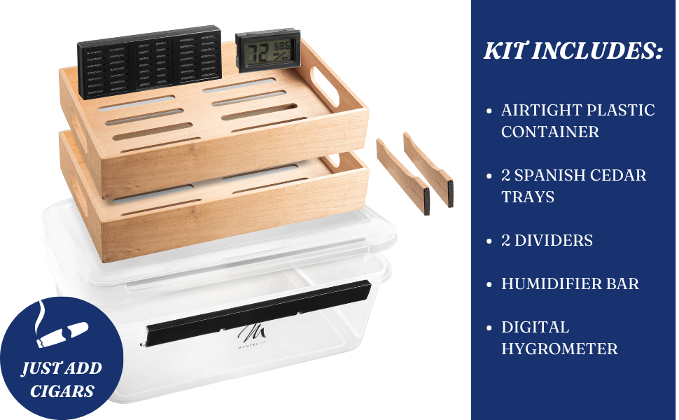 Mua Mantello Cigar Tupperdor Humidor Plastic Container Kit, Cigar