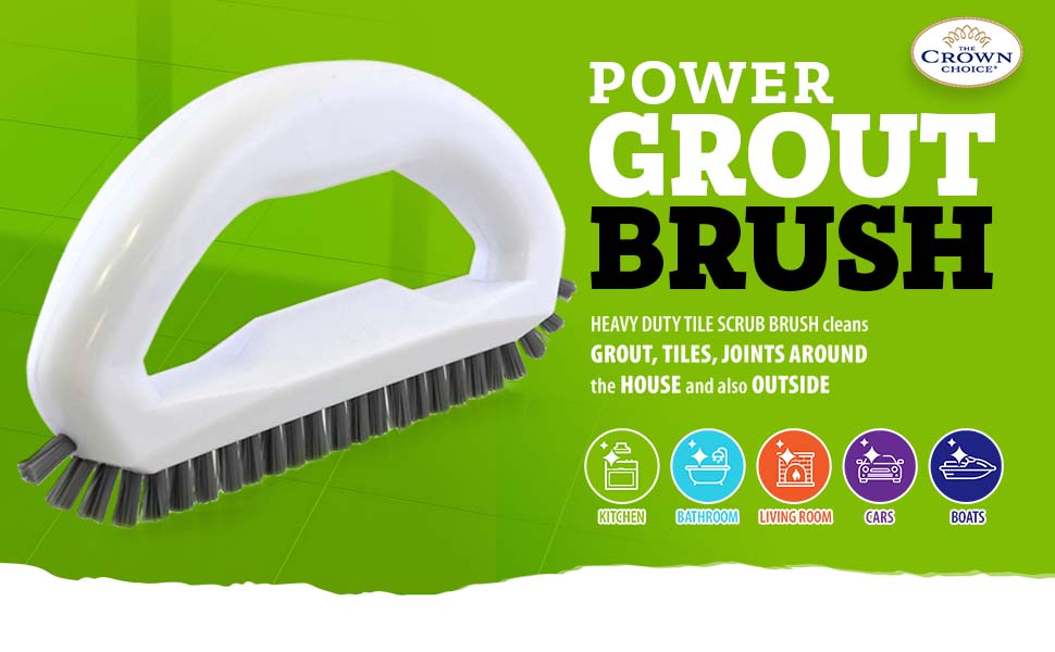 The Crown Choice Grout Cleaning Brush Grout Cleaner and Scrub Brush with Stiff