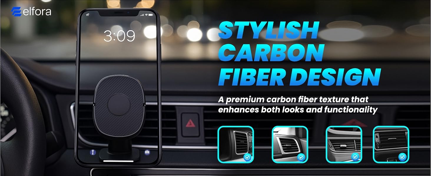 Elfora 360° Rotating Magnetic Phone Holder for Car