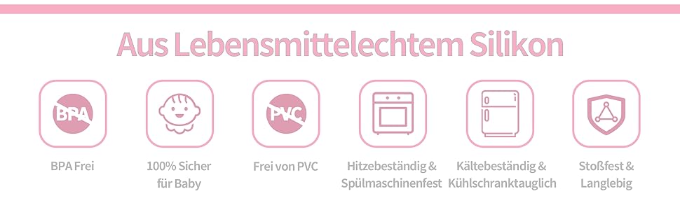 Aus Lebensmittelechtem Silikon, BPA Frei, Spülmaschinenfest, Kühlschranktauglich