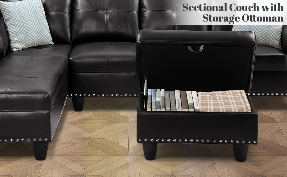 sectional couch with ottoman