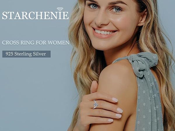 Amazon.com: STARCHENIE Cross Ring 925 Sterling Silver Angel