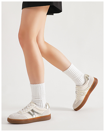 gold women fashion sneakers