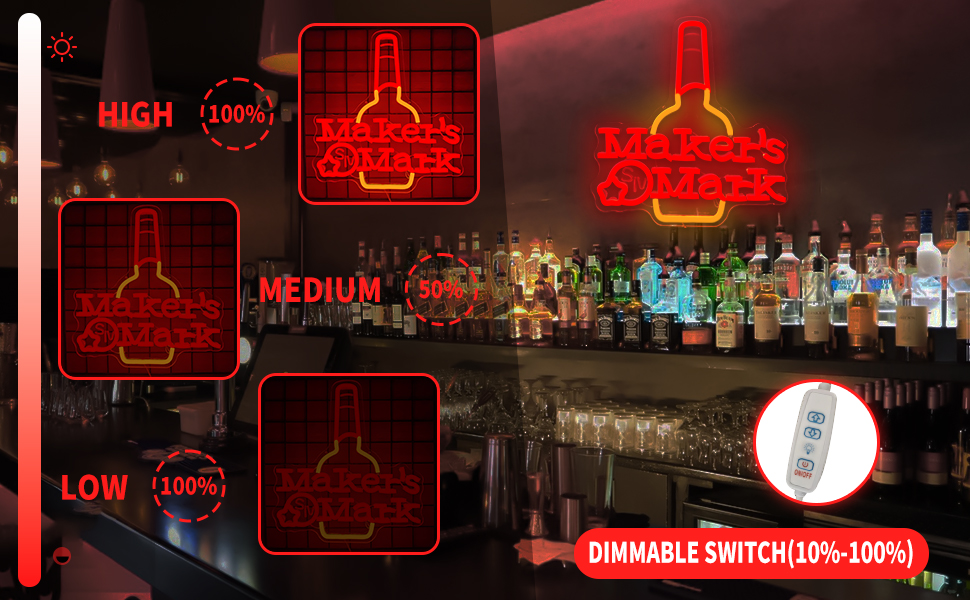 LED★ネオンサイン★メーカーズマーク★ウイスキー★BAR★PUB★ネオン★レア LED☆ネオンサイン☆メーカーズマーク☆ウイスキー☆BAR☆PUB