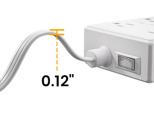 long extension cord low profile 