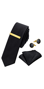 black tie and pocket square set