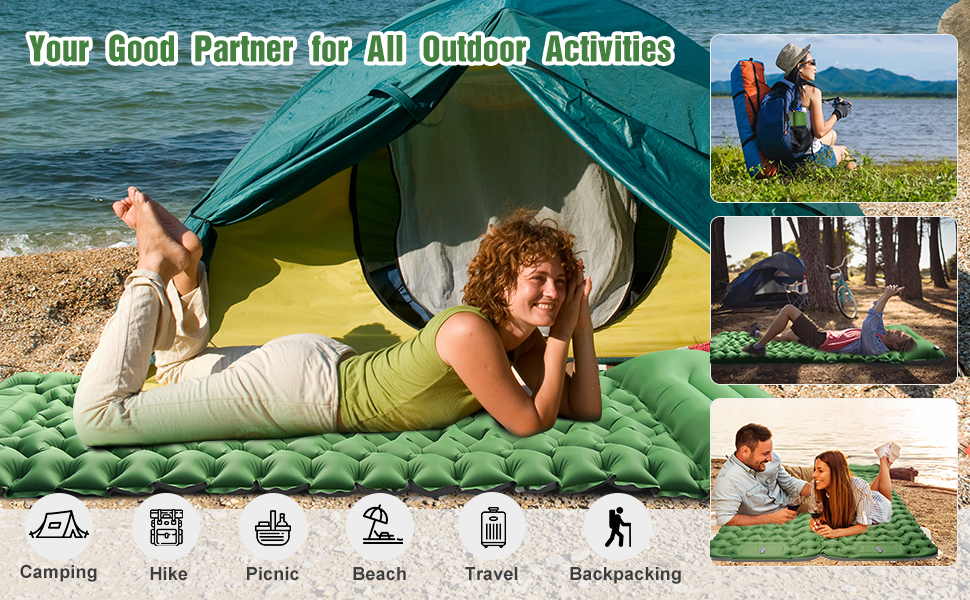 LAMA 10CM Self Inflating Camping Mat, Lightweight Single Sleeping Mat