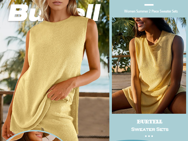 Amazon.com: Burtell Women Summer 2 Piece Sweater Sets Casual