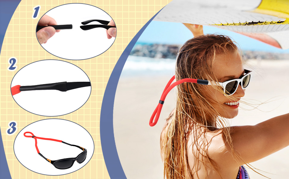 WXJ13 8 Pieces Floating Sunglass Strap Adjustable