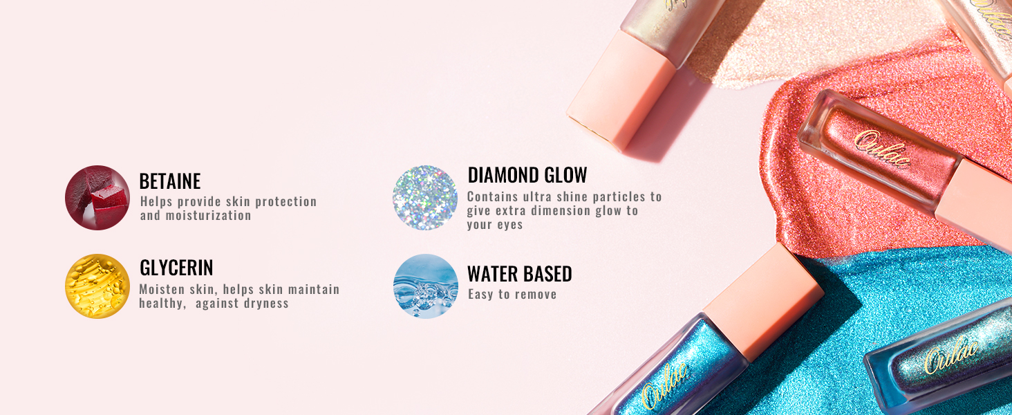 Ombretto Liquido Glitter D'argento Ombretto