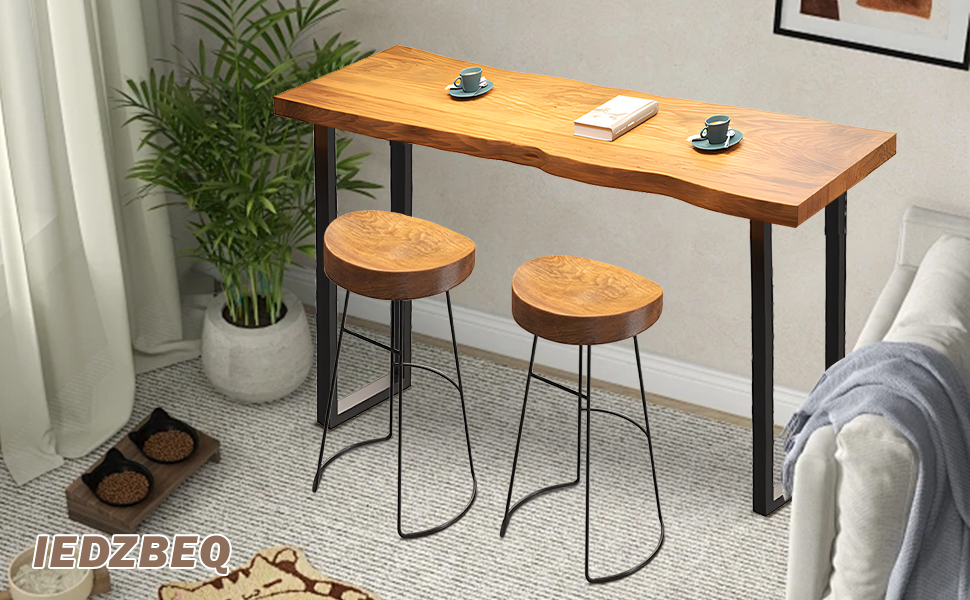 IEDZBEQ Bar Height Table 47.24in Bar Table Rectangle Pub