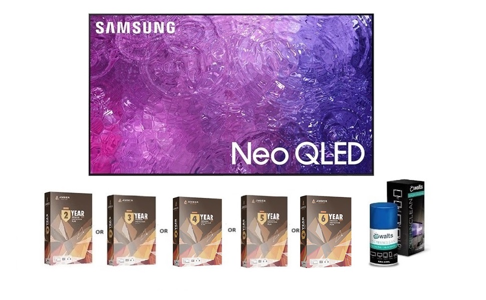 Samsung QN90CA Series TV with Amber Protection Extended Coverage and Amber Screen Cleaner