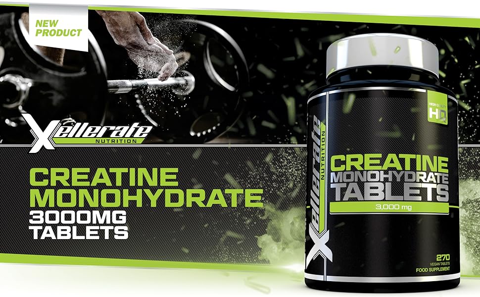Creatine Monohydrate Tablets 3000mg, 270 Creatine Tablets 3 Month