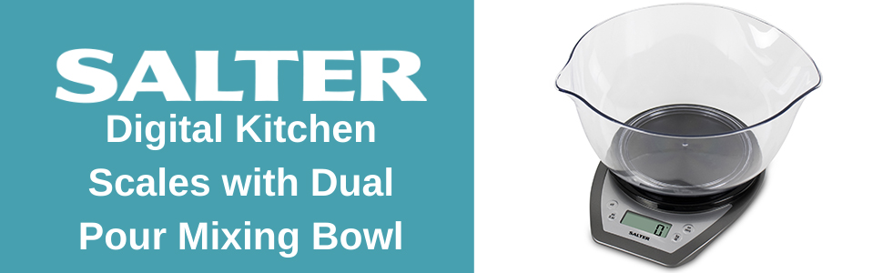 Salter 1024 Electronic Kitchen Scales with Dual Pour Mixing Bowl