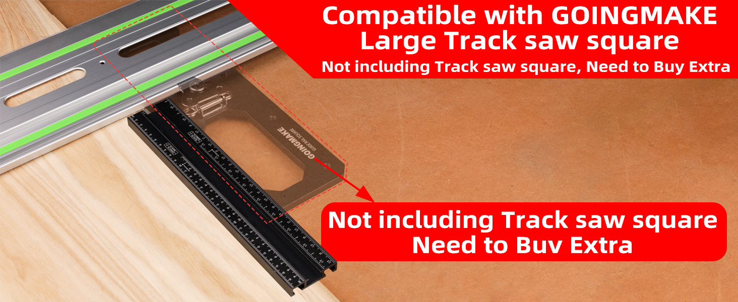 Compatible with GOINGMAKE large track saw square(Not includes track saw square, need buy extra)
