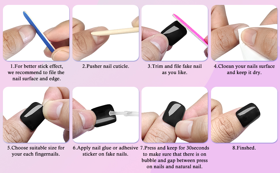 fake nails short press on nails black glue on nails red acrylic nails short press ons